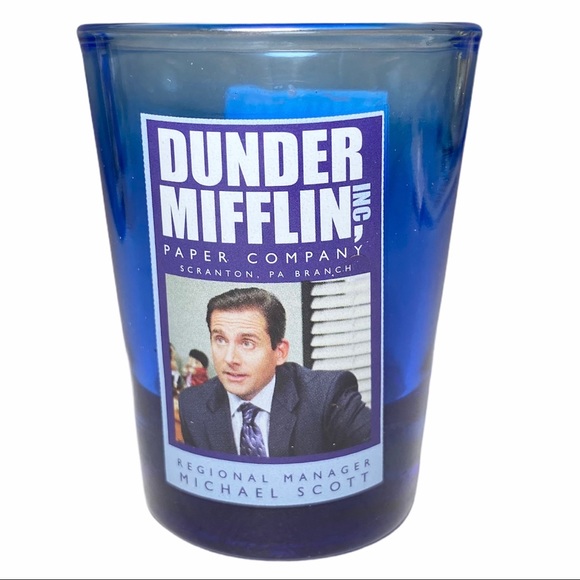 The Office Employees Blue Mini Glass Set of 4 - Picture 4 of 12